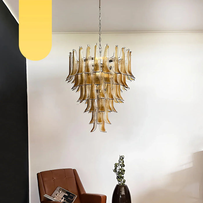Murano Amber Glass Petals Chandelier-DWHOME