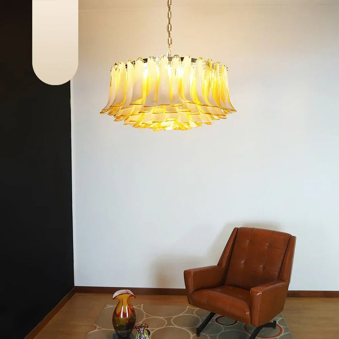 Murano Caramel Glass Petal Chandelier-DWHOME