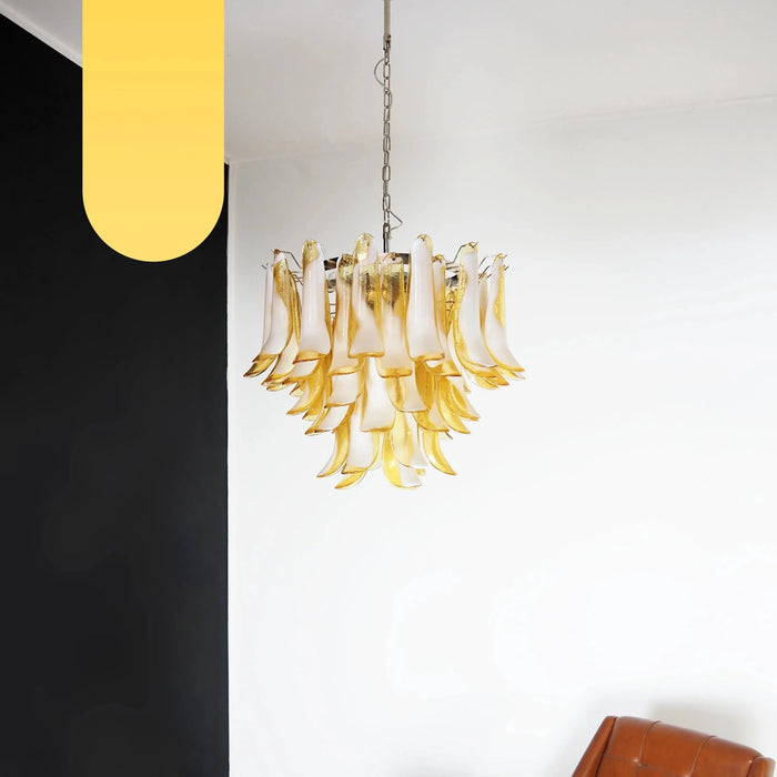 Vintage Caramels Glass Murano Petals Chandelier-DWHOME