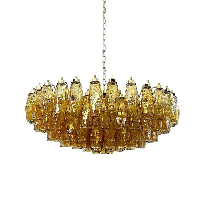 Murano Faceted Amber Glass Chandelier-DWHOME