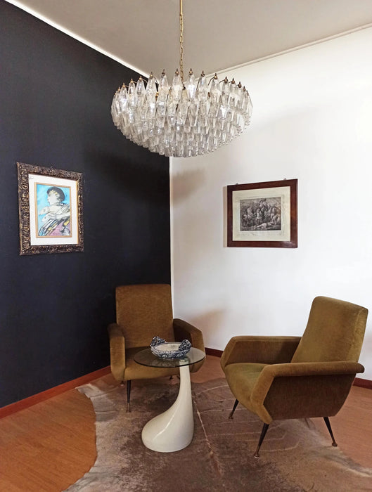 Murano Faceted Transparent Glass Chandelier-DWHOME