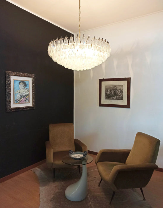 Murano Faceted Transparent Glass Chandelier-DWHOME
