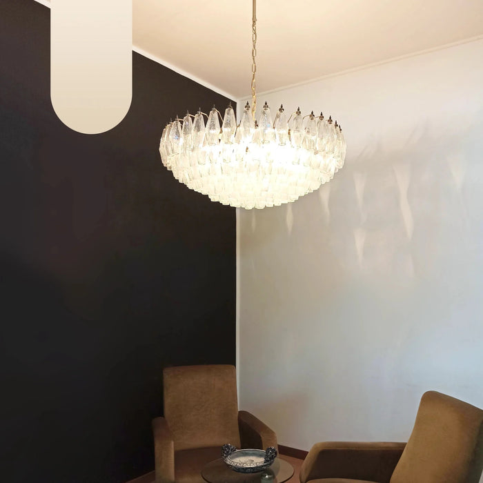 Murano Faceted Transparent Glass Chandelier-DWHOME