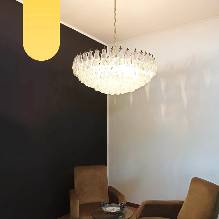 Murano Faceted Transparent Glass Chandelier-DWHOME