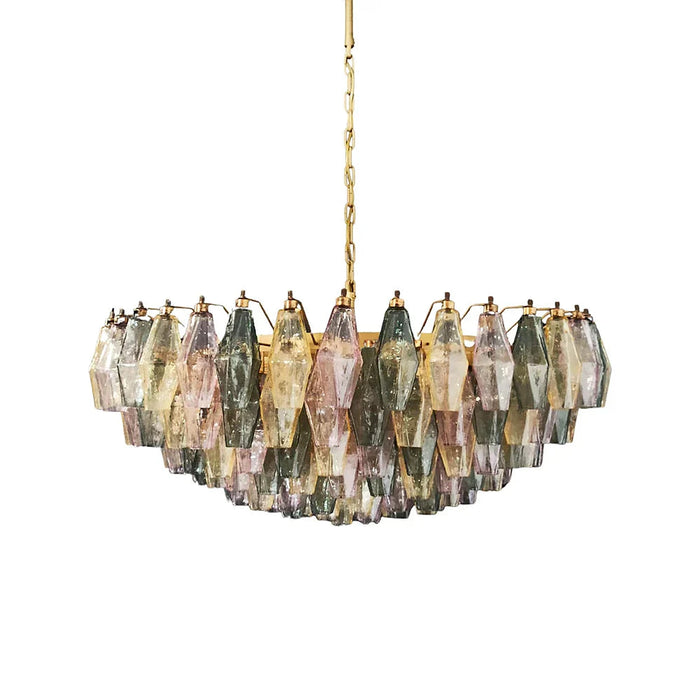 Murano Faceted Multicolor Glass Chandelier-DWHOME