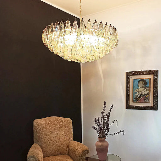 Murano Faceted Multicolor Glass Chandelier-DWHOME