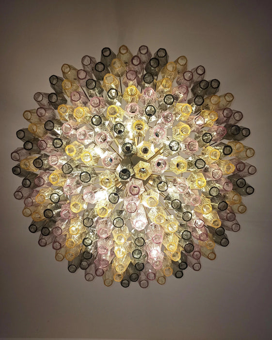 Murano Faceted Multicolor Glass Chandelier-DWHOME
