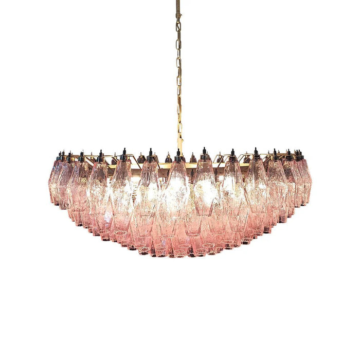 Murano Faceted Pink Glass Chandelier-DWHOME