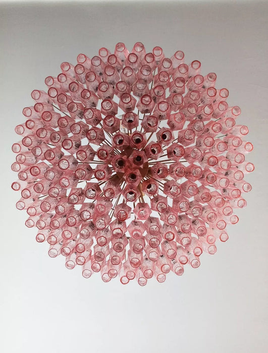 Murano Faceted Pink Glass Chandelier-DWHOME