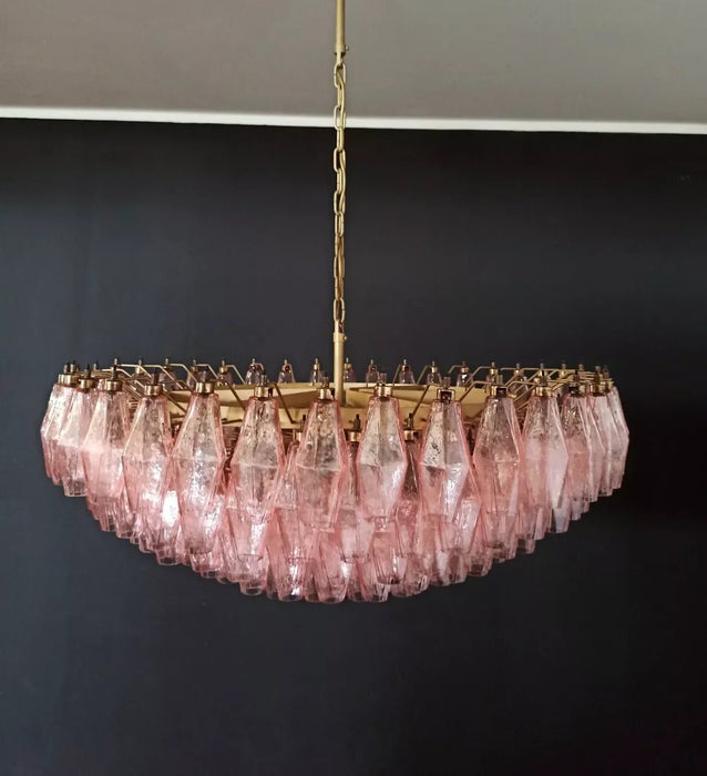 Murano Faceted Pink Glass Chandelier-DWHOME