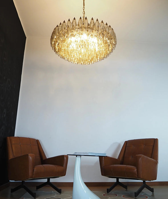 Murano Faceted Smoked Glass Chandelier-DWHOME