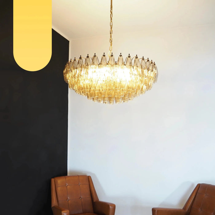 Murano Faceted Smoked Glass Chandelier-DWHOME