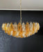 Murano Faceted Transparent Amber Glass Chandelier-DWHOME