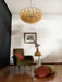 Murano Faceted Transparent Amber Glass Chandelier-DWHOME
