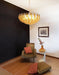 Murano Faceted Transparent Amber Glass Chandelier-DWHOME