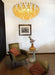 Murano Faceted Transparent Amber Glass Chandelier-DWHOME