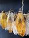 Murano Faceted Transparent Amber Glass Chandelier-DWHOME