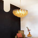 Murano Faceted Transparent Amber Glass Chandelier-DWHOME