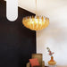 Murano Faceted Transparent Amber Glass Chandelier-DWHOME