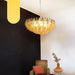 Murano Faceted Transparent Amber Glass Chandelier-DWHOME