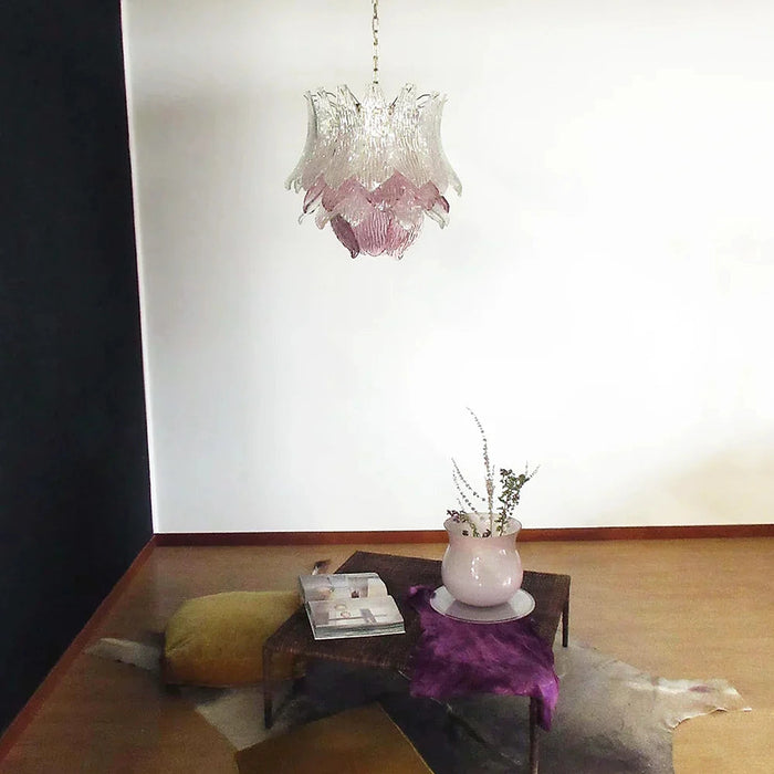 Vintage Murano Transparent Amethyst Glass Chandelier-DWHOME