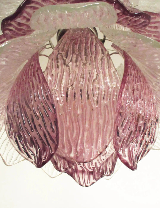 Vintage Murano Transparent Amethyst Glass Chandelier-DWHOME