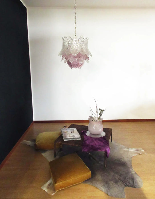 Vintage Murano Transparent Amethyst Glass Chandelier-DWHOME
