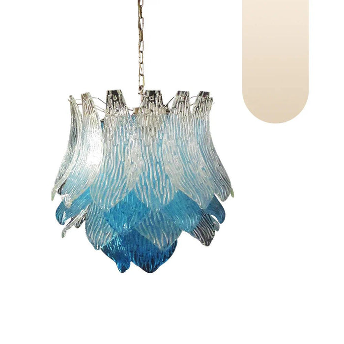 Vintage Murano Transparent Blue Glass Chandelier-DWHOME