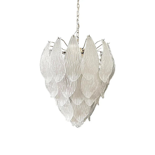Murano Frosted Carved Glass Leaves Chandelier-DWHOME