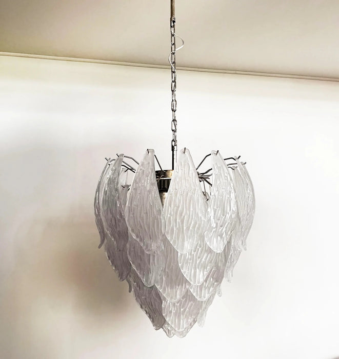 Murano Frosted Carved Glass Leaves Chandelier-DWHOME