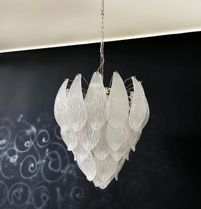 Murano Frosted Carved Glass Leaves Chandelier-DWHOME