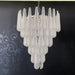 Vintage Transparent Murano Glass Petals Drop Chandelier-DWHOME