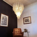 Vintage Transparent Murano Glass Petals Drop Chandelier-DWHOME
