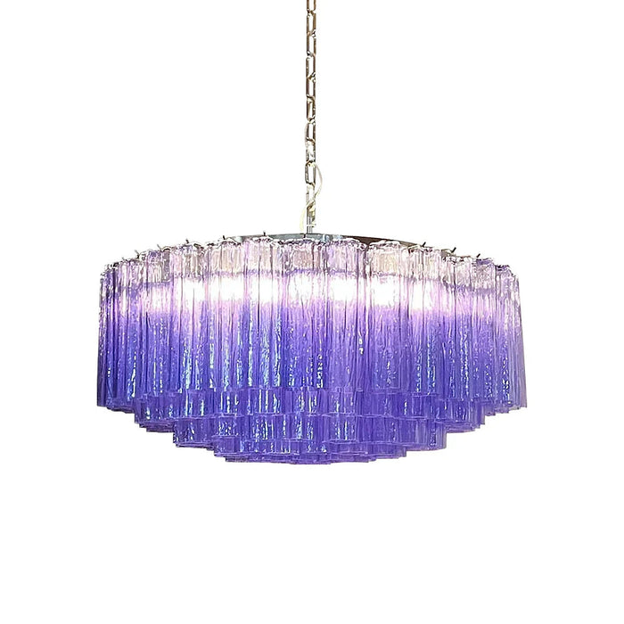 Murano Large Amethyst Glass Tube Chandelier-DWHOME