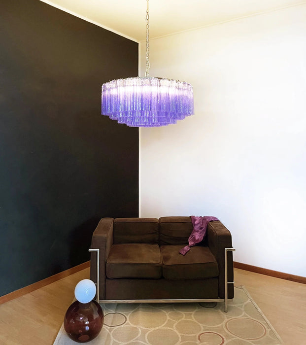 Murano Large Amethyst Glass Tube Chandelier-DWHOME