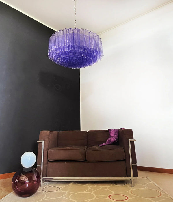 Murano Large Amethyst Glass Tube Chandelier-DWHOME