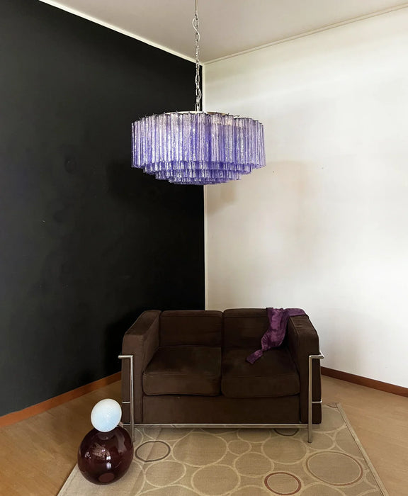 Murano Large Amethyst Glass Tube Chandelier-DWHOME