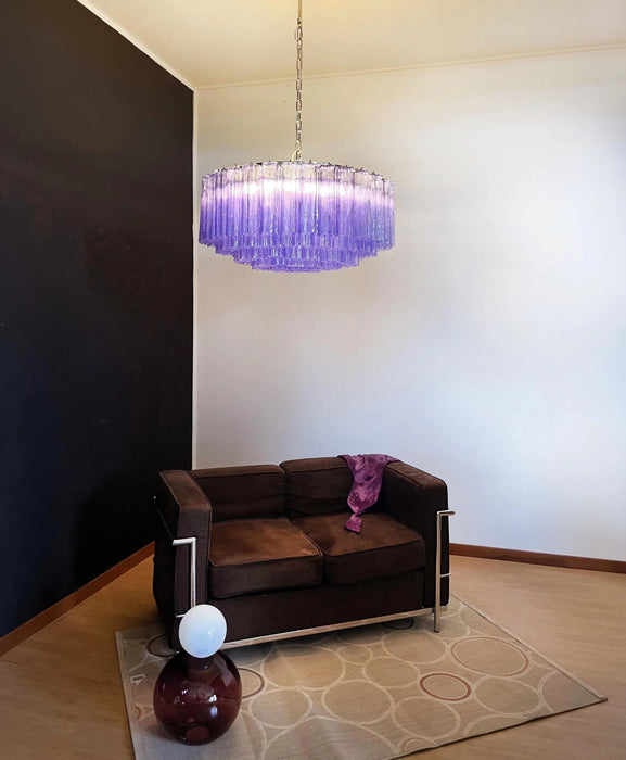 Murano Large Amethyst Glass Tube Chandelier-DWHOME