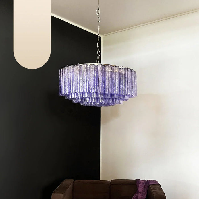 Murano Large Amethyst Glass Tube Chandelier-DWHOME