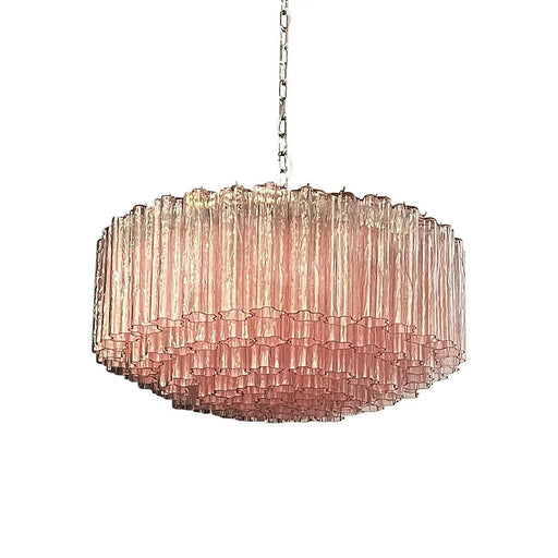 Murano Large Pink Glass Tube Chandelier-DWHOME