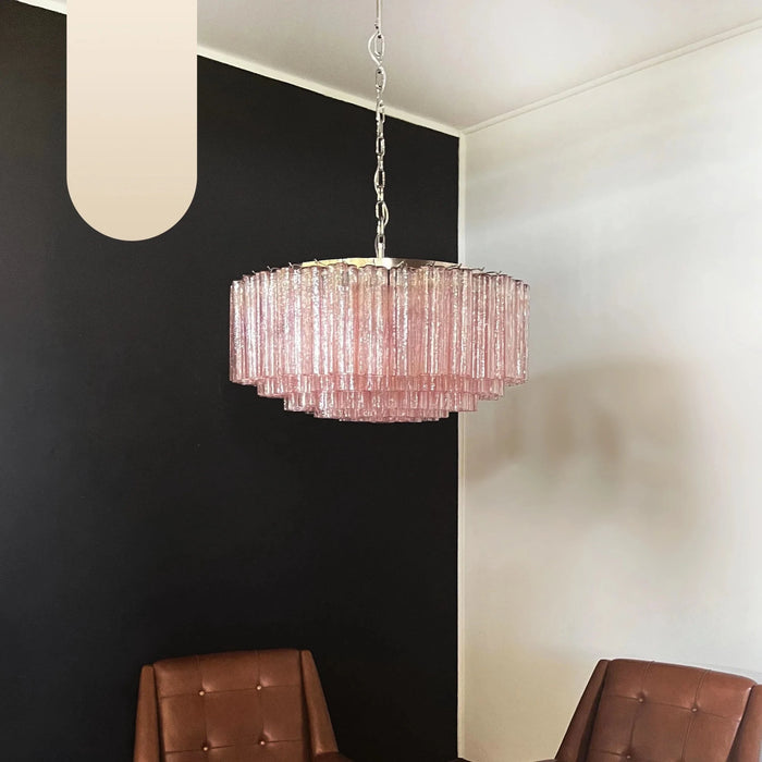 Murano Large Pink Glass Tube Chandelier-DWHOME