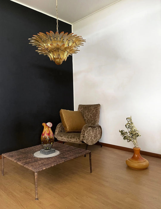 Murano Palmette Amber Chandelier-DWHOME