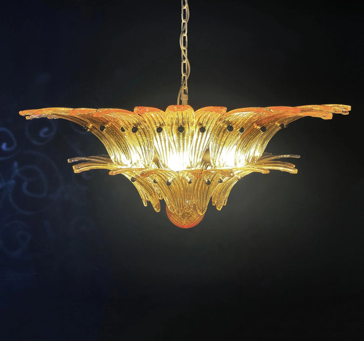 Murano Palmette Amber Chandelier-DWHOME