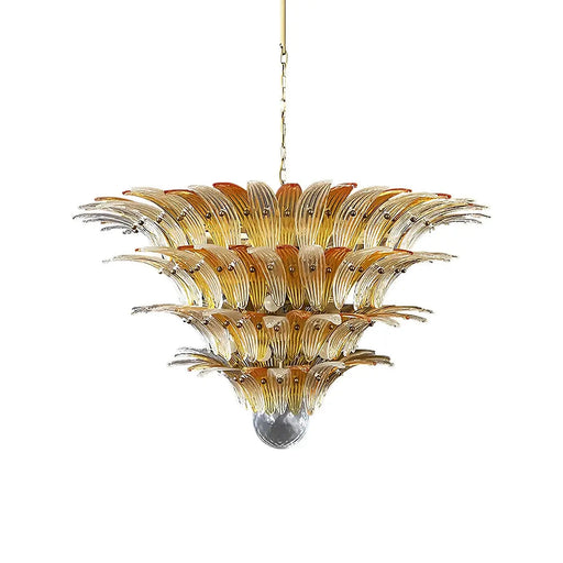 Murano Palmette Amber Trasparent Chandelier-DWHOME