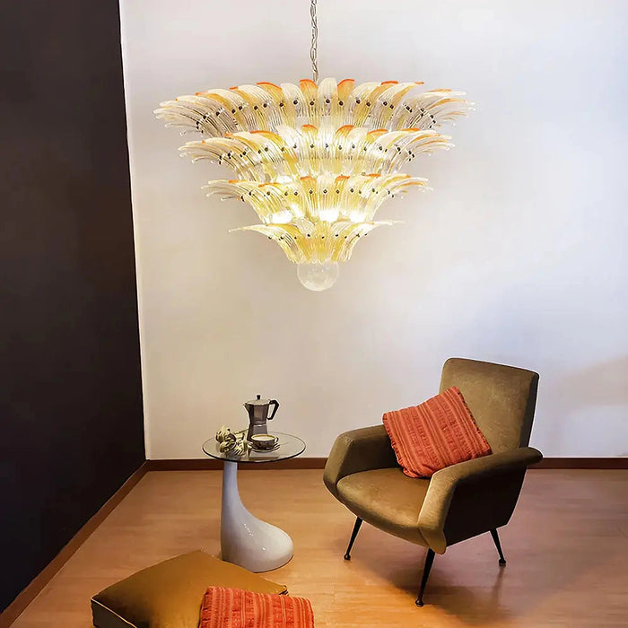 Murano Palmette Amber Trasparent Chandelier-DWHOME