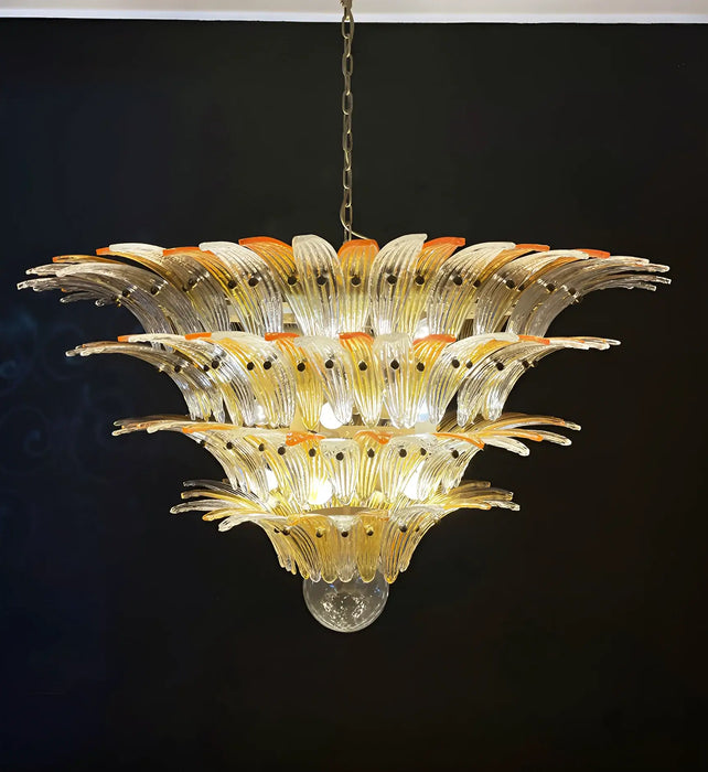 Murano Palmette Amber Trasparent Chandelier-DWHOME