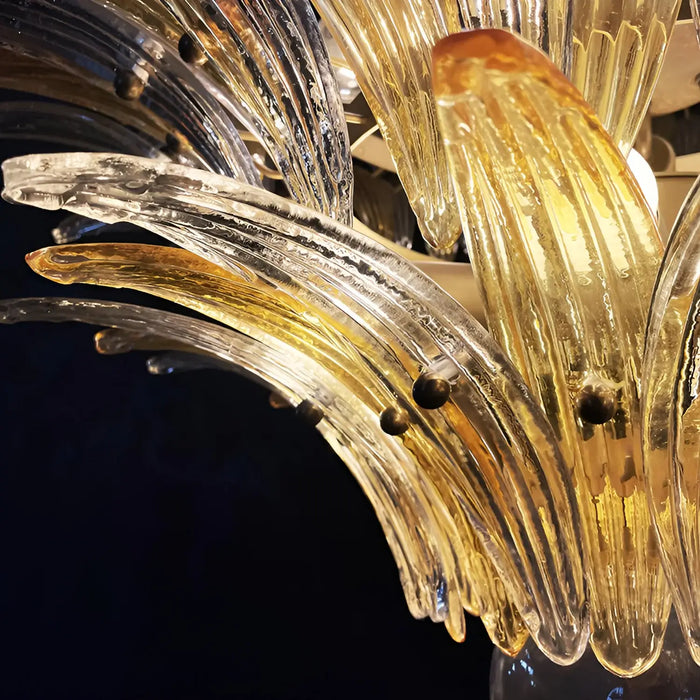 Murano Palmette Amber Trasparent Chandelier-DWHOME