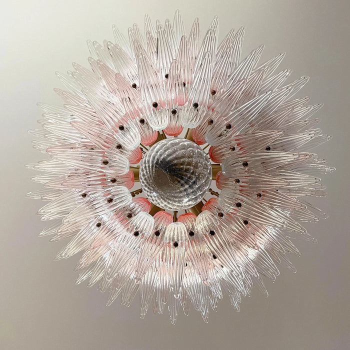 Murano Palmette Pink Trasparent Chandelier-DWHOME