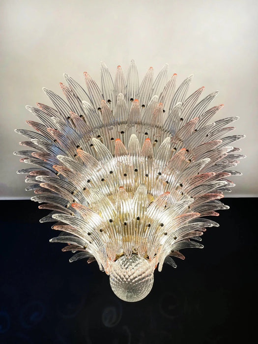 Murano Palmette Pink Trasparent Chandelier-DWHOME