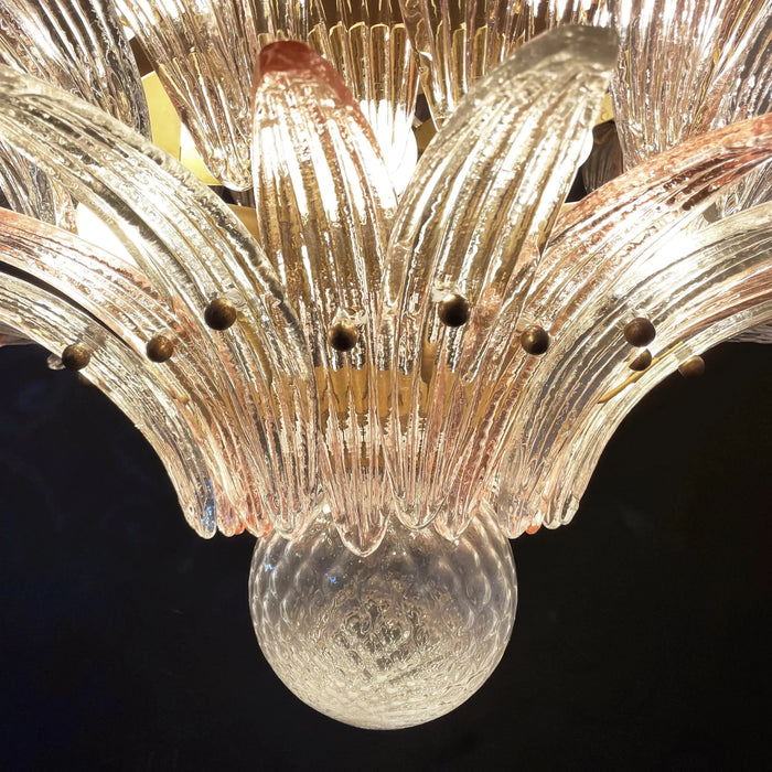 Murano Palmette Pink Trasparent Chandelier-DWHOME